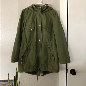 Coffeeshop canvas hooded raincoat size L